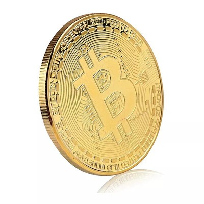commemorazione in metallo color Oro NUOVA BTC MONETA Bitcoin BTC da collezione 