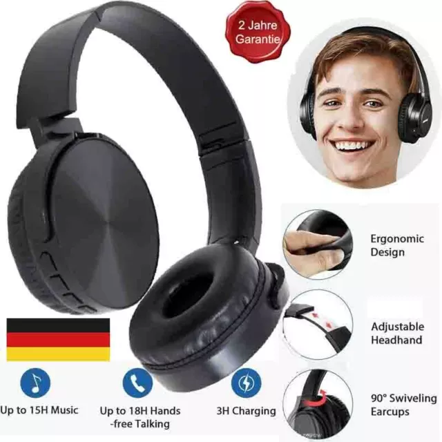 SelectiD Bluetooth 5.3 Kopfhörer Noise Cancelling HIFI Stereo Headset Over Ear