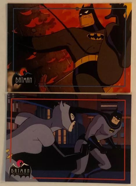 2 Batman Animated Series 1  + 2 Promo Cards Topps 1993