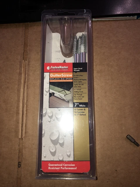 Paquete de 9 tornillos de canaleta Fasten Master 7" blancos NUEVOS caja abierta. ¡Originalmente tenía 10!