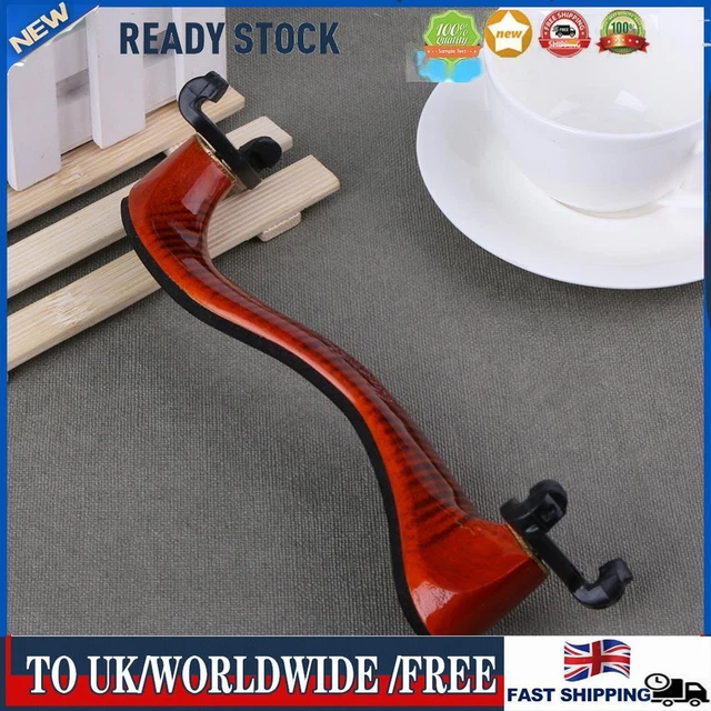 Adjustable Wood Rubber Violin Shoulder Rest Padded for 3/4 4/4 Size Violin