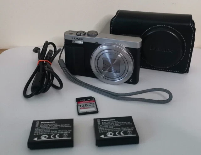 Panasonic Lumix DMC-TZ70 12MP Compact Digital Zoom Camera & Case + 2 Batteries