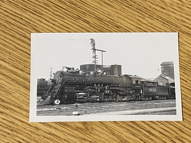 SANTA FE RAILWAY Steam Engine Locomotive 3859 Vintage Photo ATSF £9.43 ...