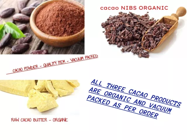 Organic Cacao Powder | Cacao Nibs | Cacao Butter - Free Post