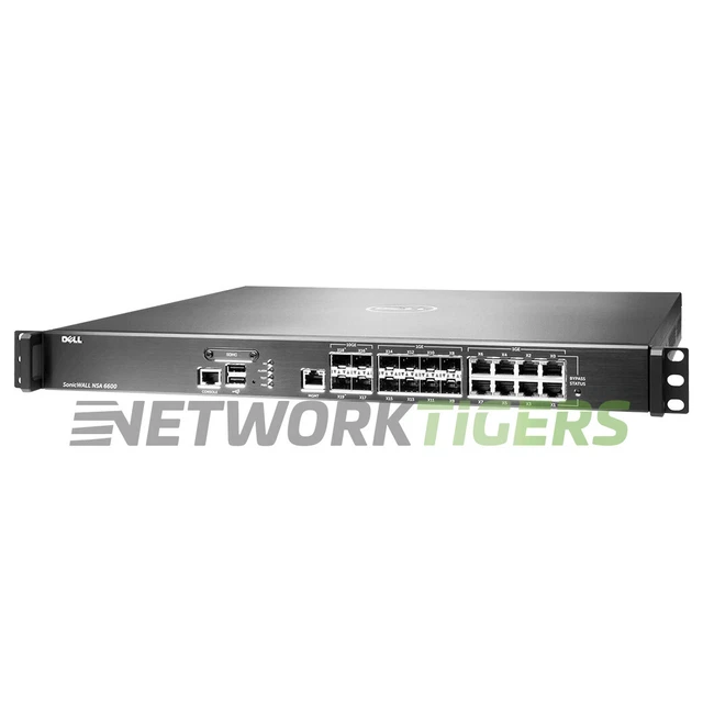 SonicWALL NSA 6600 01-SSC-3820 Firewall - TRANSFER READY - Warranty 10 May 2024