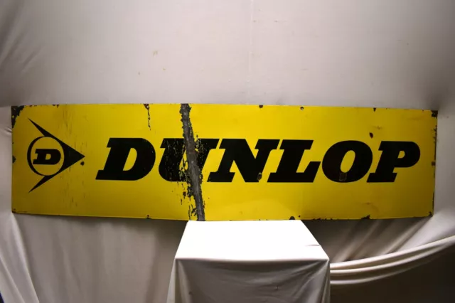 Vintage Dunlop Tyres Tire Porcelain Enamel Sign Board Advertising Store Display"