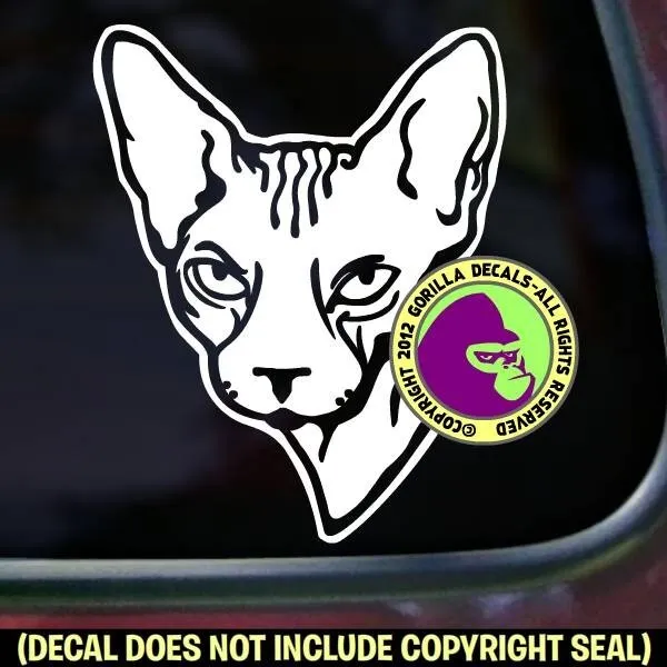 Sphynx Hairless Cat Vinyl Decal Sticker Breed Car Bumper Window