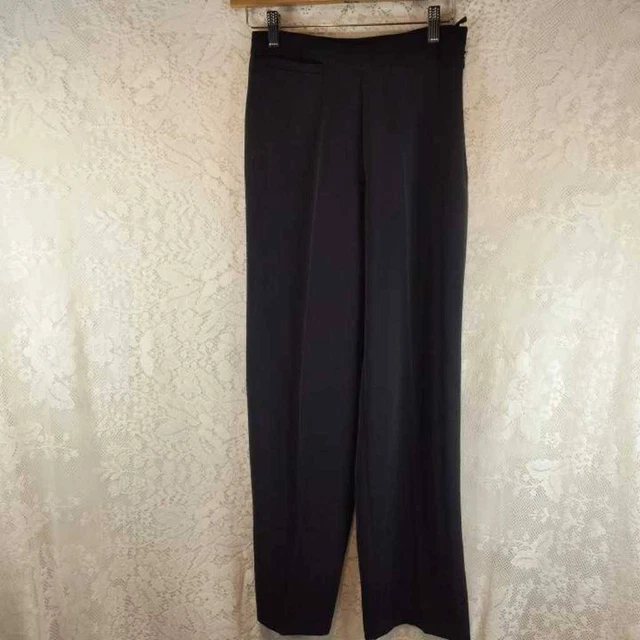 Idia Womens Dress Career Pants Black Pocket Work Side Zipper S