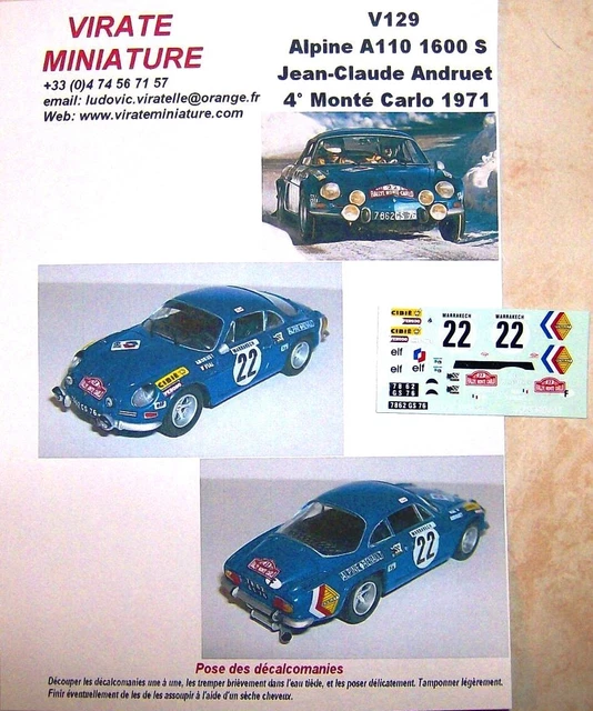 Décalcomanies 1/43 Pour Citroën AX Sport Rallye Monte-Carlo 1988 - Denise Jacques - Décoration Modèle Miniature