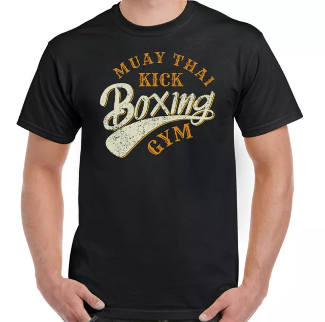 Muay Thai Kick Boxing Gym Mens Martial Arts T-Shirt MMA Top UFC Skull Boxer
