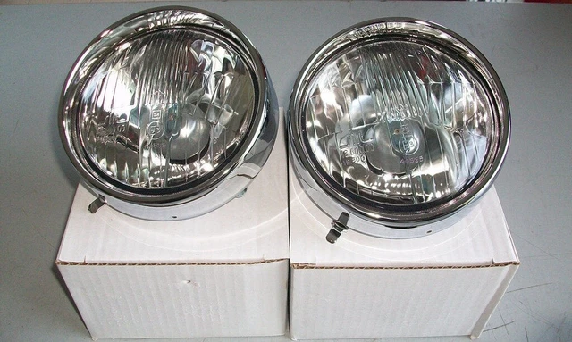 JMTBNO Faro LED Moto Rotondo 5,75 Pollici 45W 6500K Faro Per Cafe Racer Impermeabile Omologato