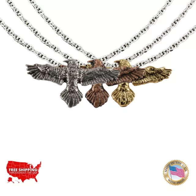 Creative Pewter Designs Raven Flying Small Bird Necklace & Pendant, B061PEN