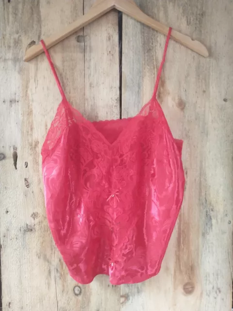 Vintage Red Lace Camisole Spaghetti Straps Shirley Women's Size Small