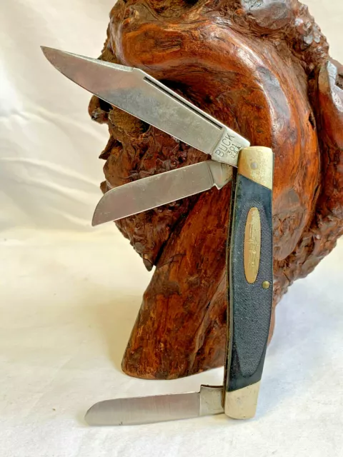 Vtg Buck 301 Pre Date Code 3 Blade Folding Pocket Knife Fishing Camping Hunting