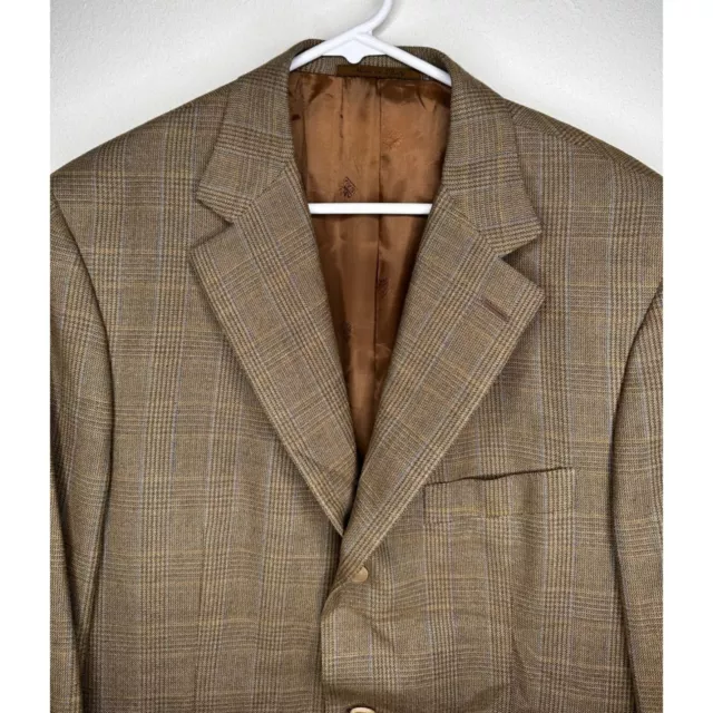 ISAIA Napoli Gianluca Silk Wool Sport Coat Blazer Jacket Plaid Mens 42R Italy