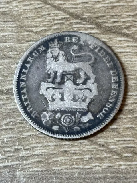 George IV, IIII, Sixpence, 1828, Scarce, Low Mintage