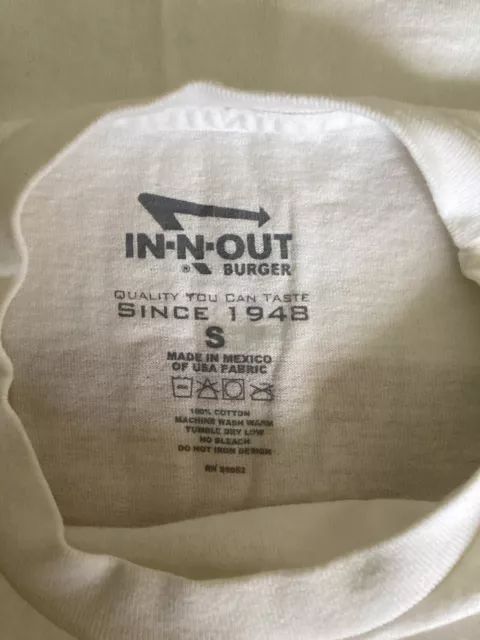 Unisex In-N-Out Burger Texas t-shirt, tee shirt size Small short sleeved White 3