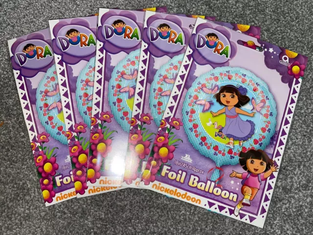 5 x Dora The Explorer pellicola compleanno 18 pollici/45 cm confezione palloncini decorazione festa per bambini