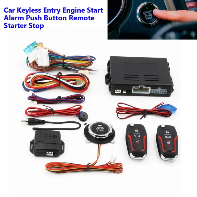 Auto Keyless Entry Engine Start Alarm System Push Button Remote Starter Stop Kit