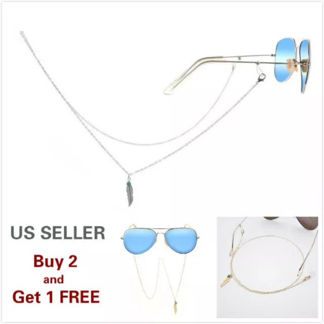Eyeglass Chain Sunglasses Read Bead Glasses Chain Holder Eyewear Rope  Necklace