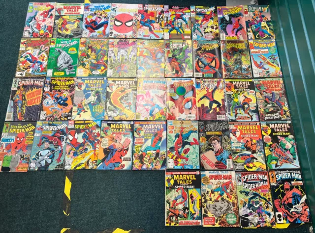 MARVEL COMICS Spider-Man HUGE Mixed Job Lot x 40 Issues (LOT 404) 70's 80's 90's