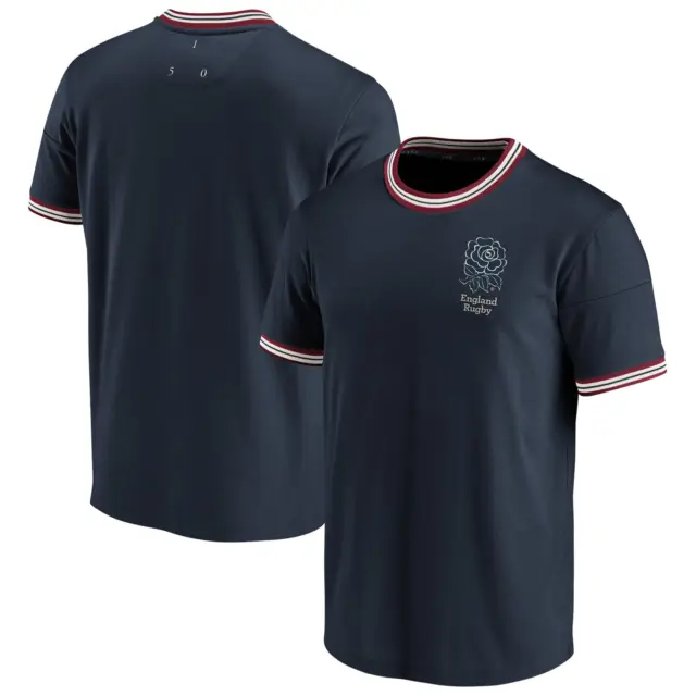 England Rugby T-Shirt Men's (Size S) Iconic Ringer Team Crest T-Shirt - New