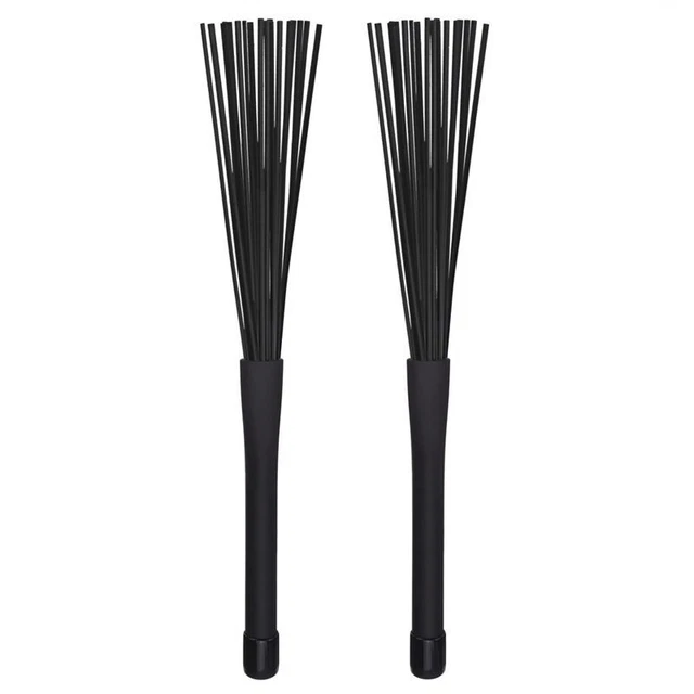 1 Pair Jazz Drum Brushes Retractable Drum Sticks 32 cm black A7R7