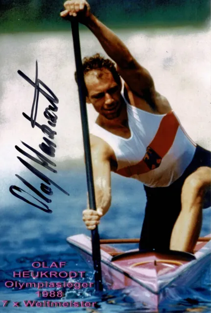 Autogramm Olaf Heukrodt original Olympiasieger 1988 Kanu Einer-Canadier DDR