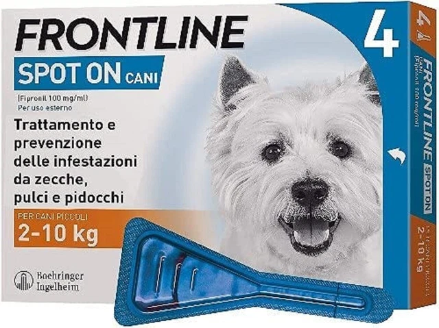 FRONTLINE Spot On 4 Pipette per Cane Taglia S 2 10 Kg Antiparassitario Antipulci