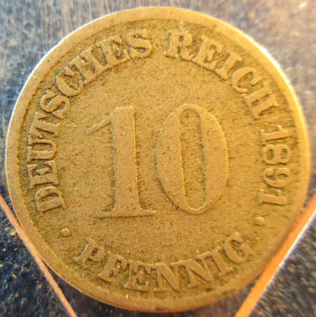 10 PFENNIG KAISERREICH 1891 g ,,sehr selten,,