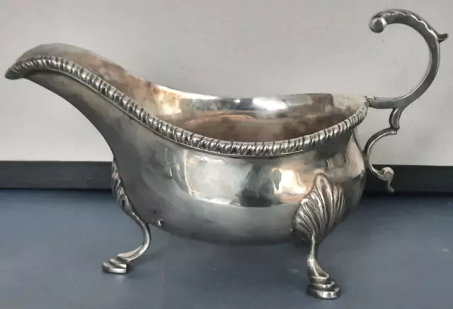 Sterling Hallmarked Silver Sauce Boat Hutton