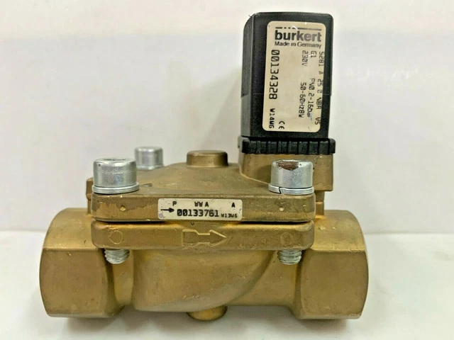 Burkert 5281 A25.0 NBR 134328 2-Way NC Solenoid Valve 1" 230V AC 2-16 bar