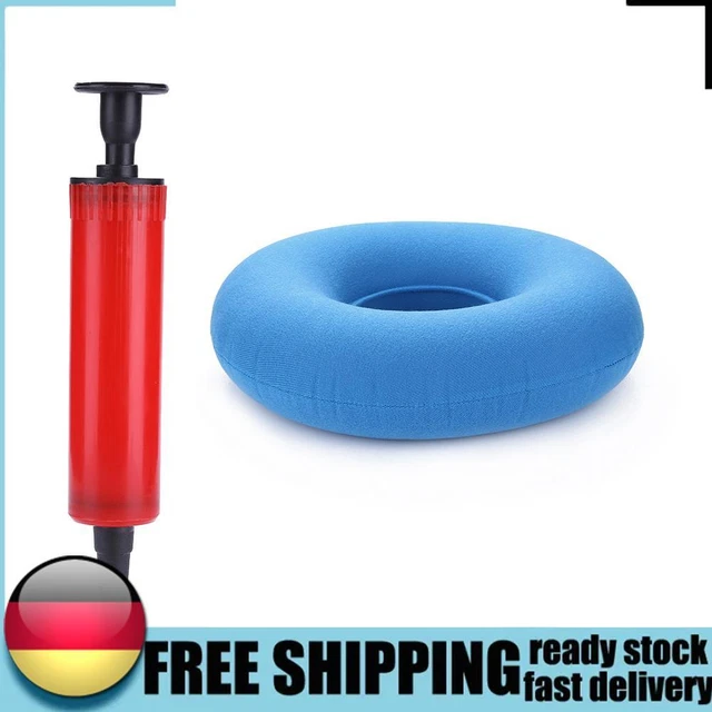 Hip Support Medical Hemorrhoid Seat Pad Inflatable Anti Bedsore (Blue) DE