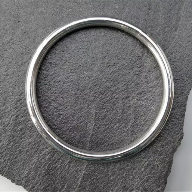 Heavy 14 Gauge Thick Chunky Solid Sterling Silver Round Bracelet Women Bangle