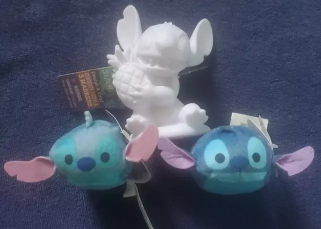 x3) STITCH Tsum Tsum 1st &2nd EDITION Minis + STITCH Design-A-Vinyl Figr☆READ☆