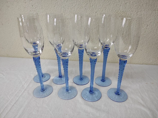 Lot De 7 Verres Anciens Vintage – Motif Grappe De Raisin, Hauteur 12,9 Cm