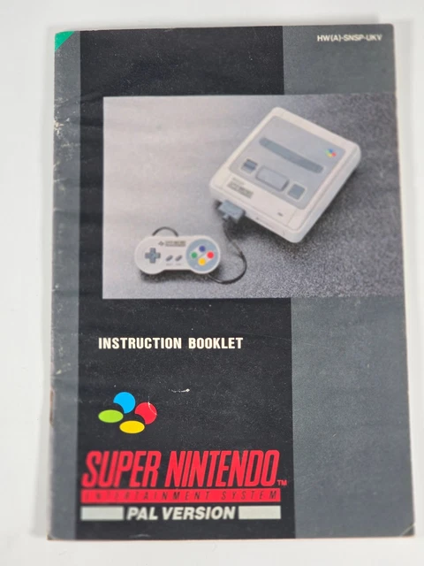 SUPER NINTENDO CONSOLE Manual Only , Instructions Super Nintendo Snes ...