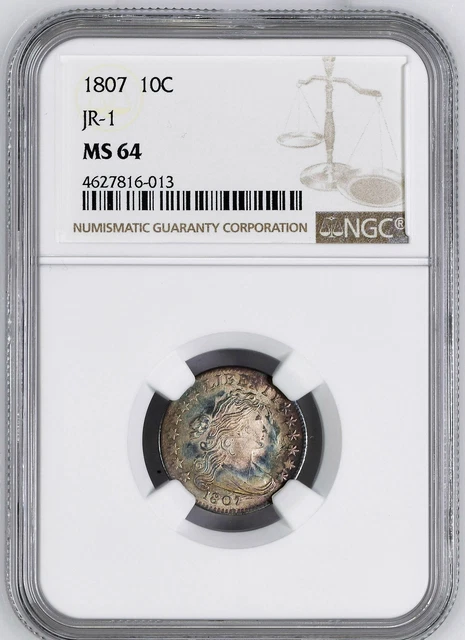 1807 Draped Bust 10C Ngc Ms 64