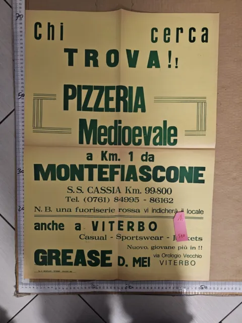 Manifesto Chi Cerca Trova Pizzeria Medievale Monte Fiascone Viterbo