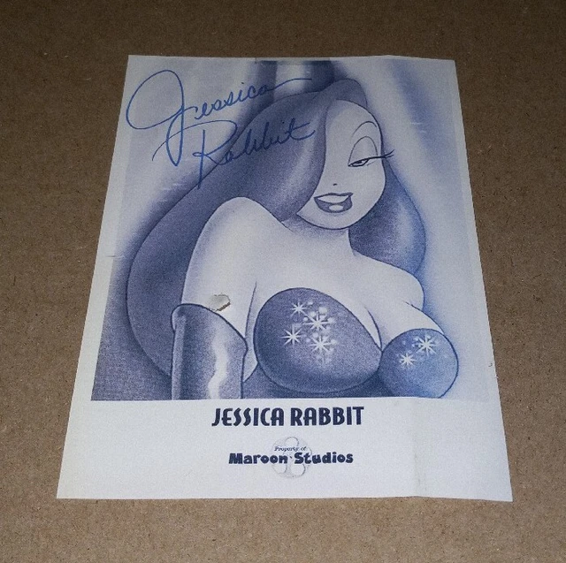 Who Framed Roger Rabbit Jessica Rabbit Store Display Sign Maroon Studios 7" X 5"