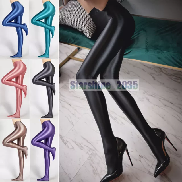 LEOHEX SATIN GLOSSY Opaque Yoga Sexy Leggings High Gloss Spandex footless  Soft $20.99 - PicClick