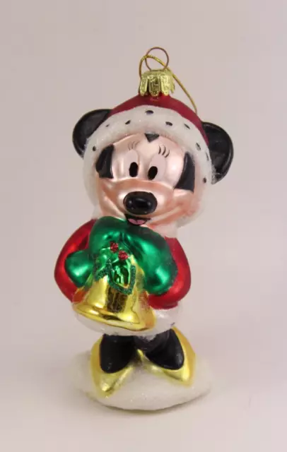 Christmas Blown Glass Ornament Minnie Mouse Bell Disney Energizer 2000