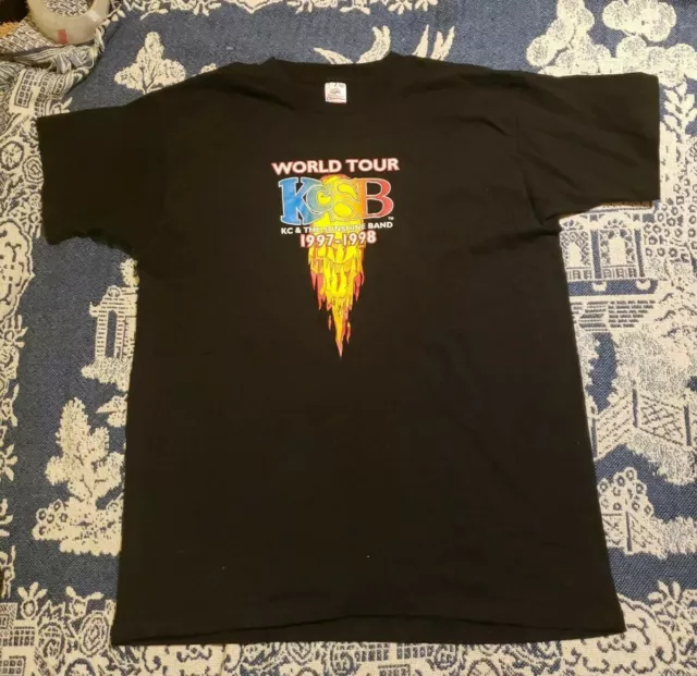 Vintage 90s KC & THE SUNSHINE BAND 1997-98 World Tour Concert Tee Shirt XL