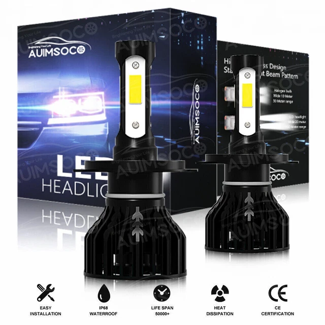 9003 H4 LED Headlight Kit High Beam 6000K White For 1998 1999-2003 Toyota Sienna