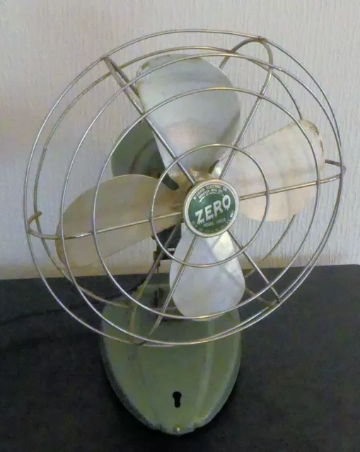 McGraw (Bersted) ZERO Model 1265R Wall/Table Fan. Working Well, All Original.