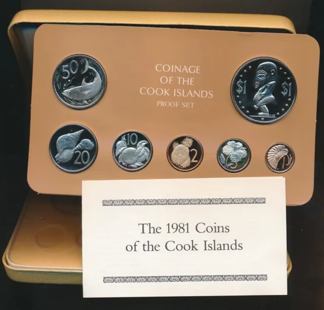 Cook Islands: 1981 7-Coin Proof Set inc famous Doodle Dollar, Scarce!