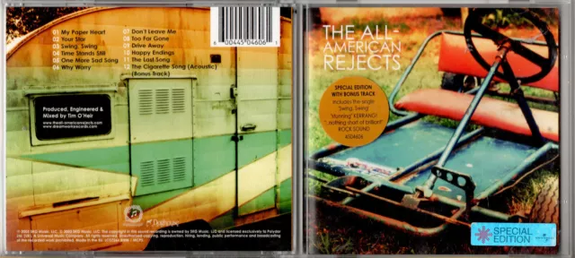 THE ALL-AMERICAN REJECTS - Special Edition Self Titled CD Album + Bonus Track