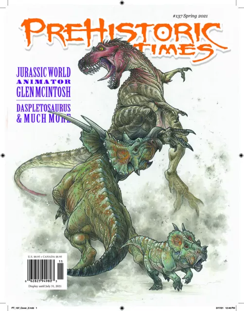 Issue #137 of Prehistoric Times dinosaur magazine PT Spring 2021!!
