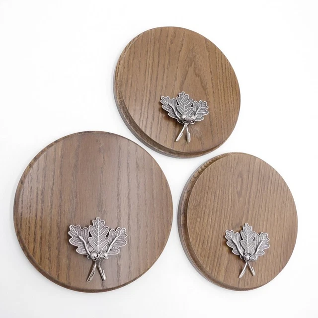 3x Placa de Jabalí Tablero Keiler Redondo Braun Af 17cm 3 Hoja Roble Portada 4 3