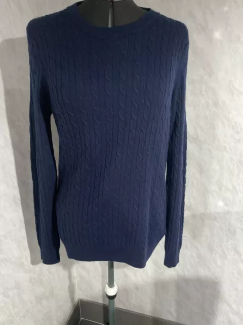 Woolovers cableknit merino wool/ cashmere sweater size L